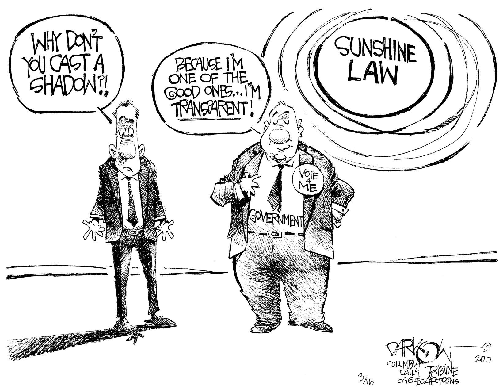 Sunshine Law by John Darkow, Columbia Daily Tribune, Missouri